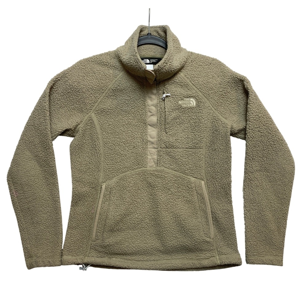 The North Face Pullover Womens S Tan Campshire Quarter Snap Fleece Jacket